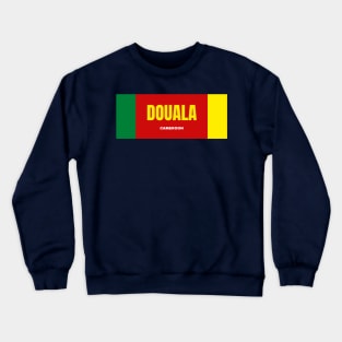 Douala City in Cameroon Flag Colors Crewneck Sweatshirt